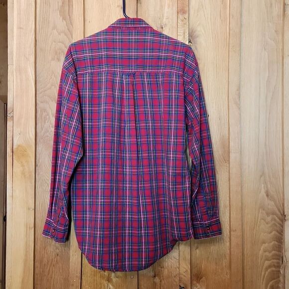 Ralph Lauren Chaps Long Sleeve Button Down Shirt, Medium, Red Green Plaid - Picture 2 of 8